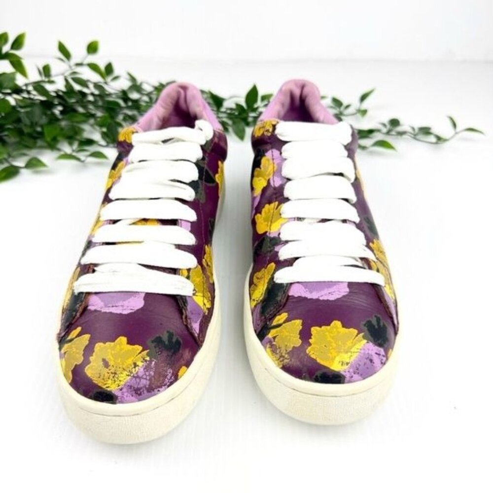 Coach Sneakers low-top platform sneakers Purple Floral 8.5 - Picture 9 of 11
